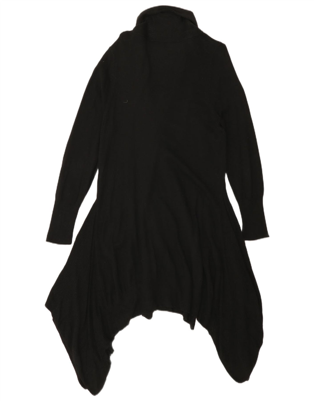 Marks & Spencer Womens Longline Open Cardigan Sweater UK 16 Large Black