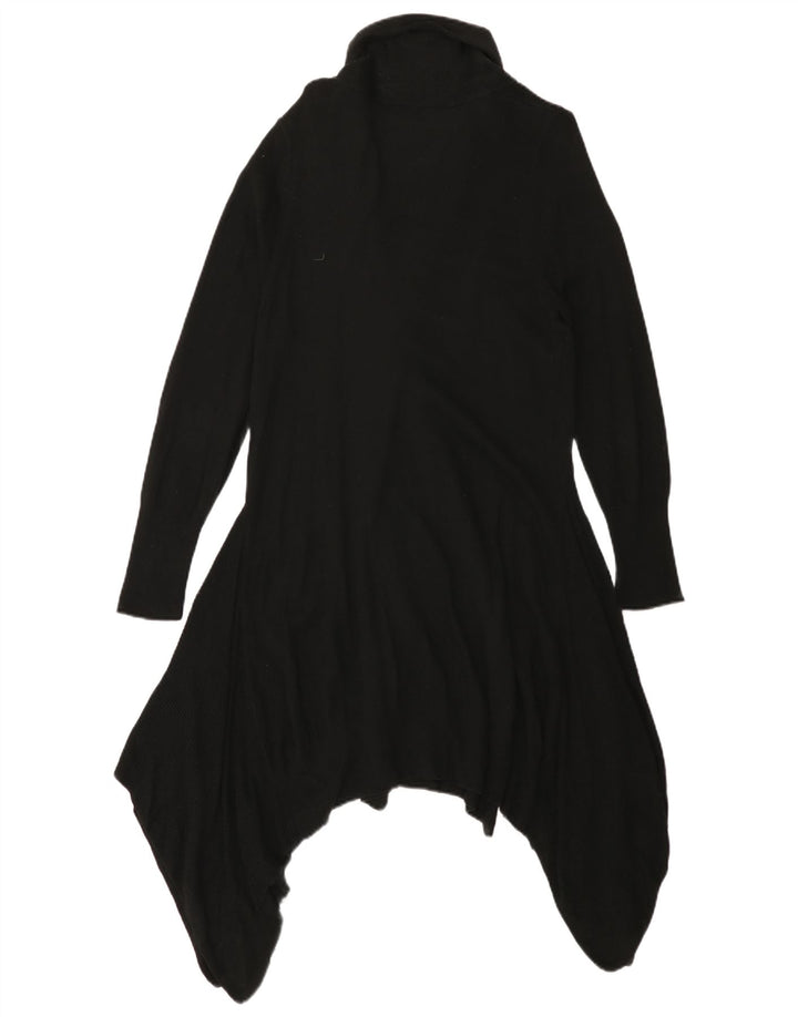 Marks & Spencer Womens Longline Open Cardigan Sweater UK 16 Large Black