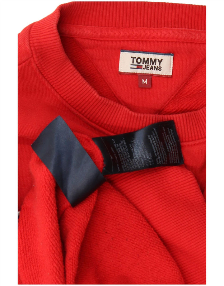 Tommy Hilfiger Womens Graphic Oversized Sweatshirt Jumper UK 14 Medium Red
