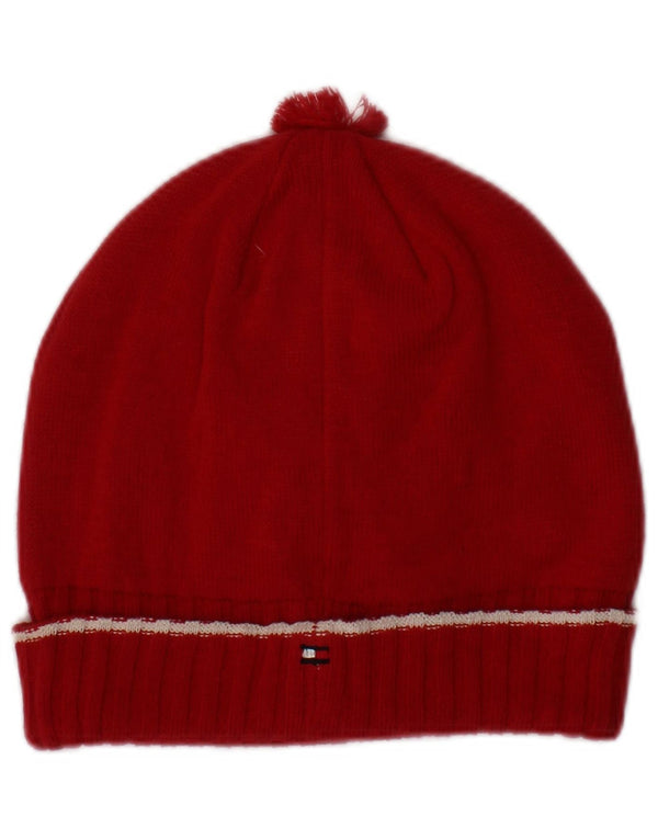Tommy Hilfiger Womens Knit Beanie Hat Large/XL Red Cotton
