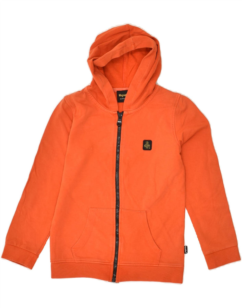 REFRIGIWEAR Girls Zip Hoodie Sweater 7-8 Years Orange Cotton | Vintage Refrigiwear | Thrift | Second-Hand Refrigiwear | Used Clothing | Messina Hembry 