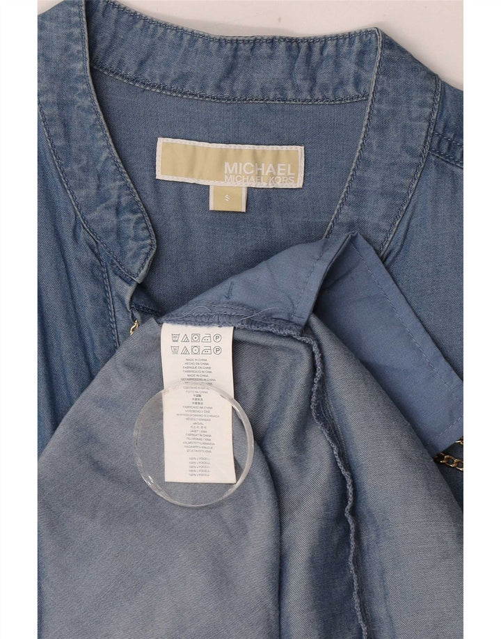Michael Kors Womens Shift Dress UK 10 Small Blue Lyocell