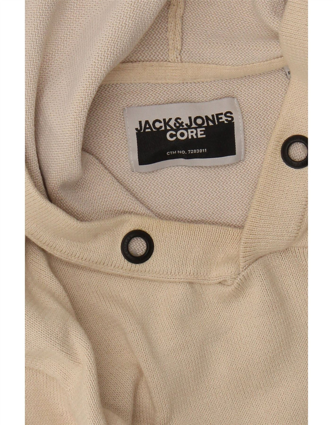 JACK & JONES Mens Hooded Jumper Sweater Medium Beige
