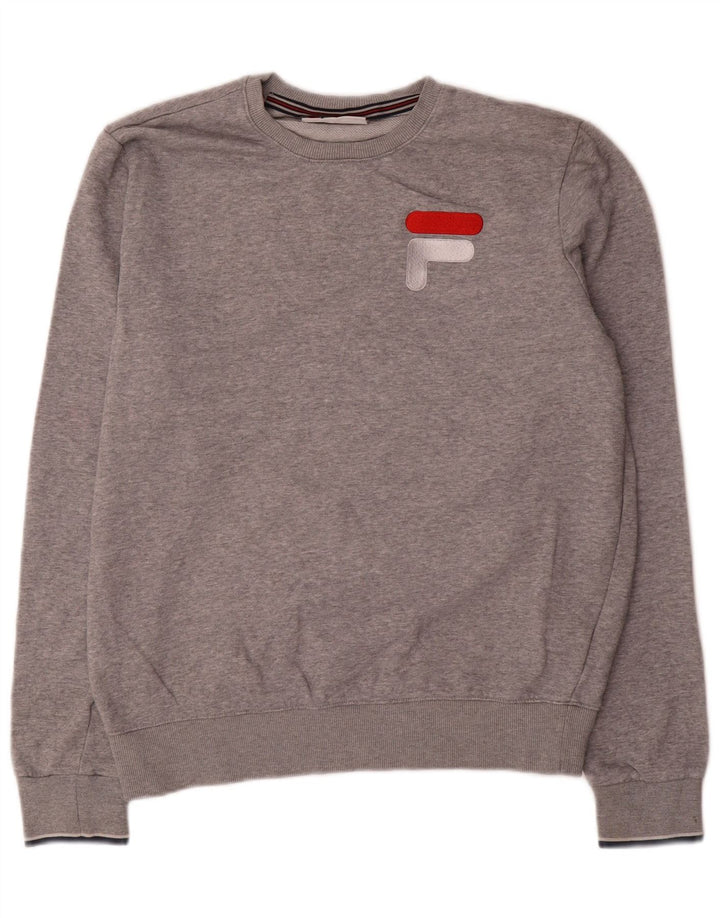 Fila Mens Graphic Sweatshirt Jumper Medium Grey Cotton