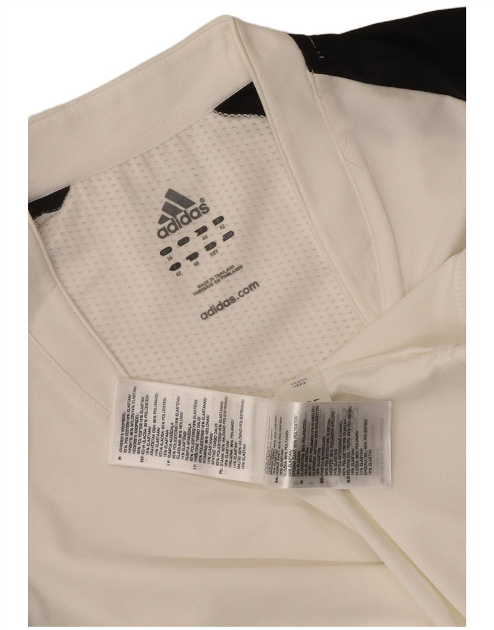 Adidas Womens Climacool T-Shirt Top UK 16 Large White Colourblock Polyester