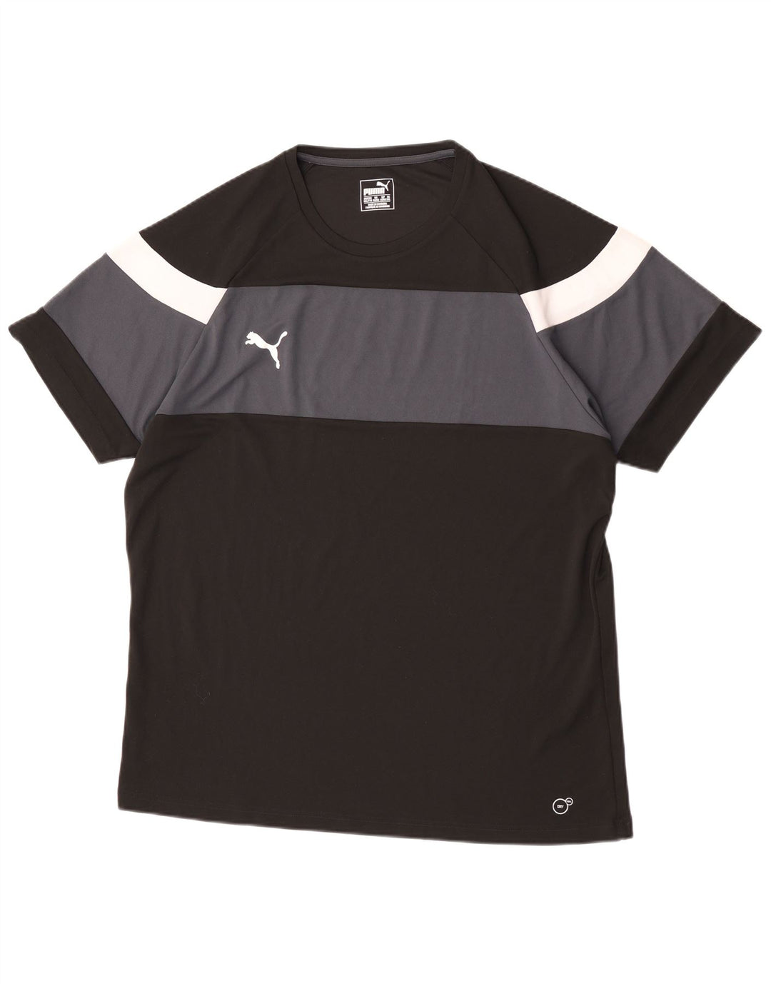 PUMA Mens T-Shirt Top 2XL Black Colourblock