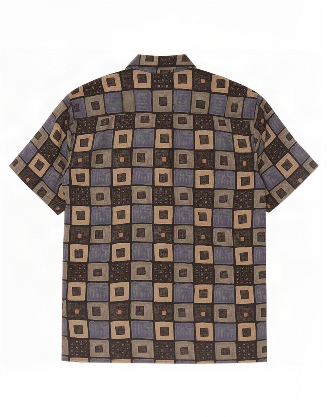Vintage Mens Short Sleeve Shirt Medium Multicoloured Geometric