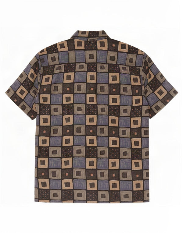 Vintage Mens Short Sleeve Shirt Medium Multicoloured Geometric