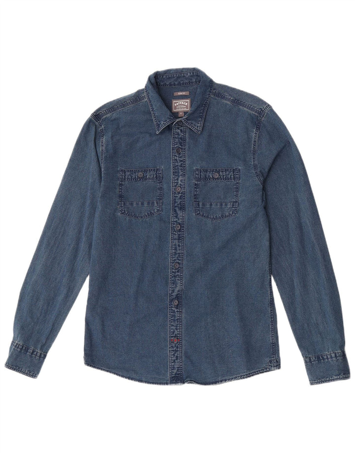 Fat Face Mens Slim Fit Denim Shirt Small Blue Cotton