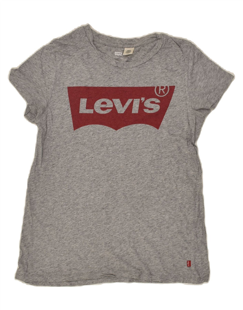 LEVI'S Womens Graphic T-Shirt Top UK 10 Small Grey | Vintage Levi's | Thrift | Second-Hand Levi's | Used Clothing | Messina Hembry 