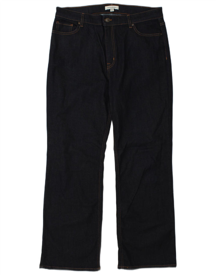Marks & Spencer Womens Straight Jeans UK 16 Large W32 L30 Navy Blue