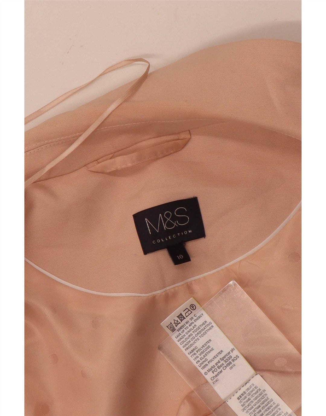 Marks & Spencer Womens Longline Sleeveless Blazer Jacket UK 10 Small Pink