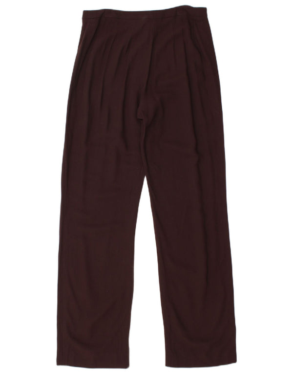 Max & Co. Womens Straight Casual Trousers UK 10 Small W28 L29 Brown Viscose