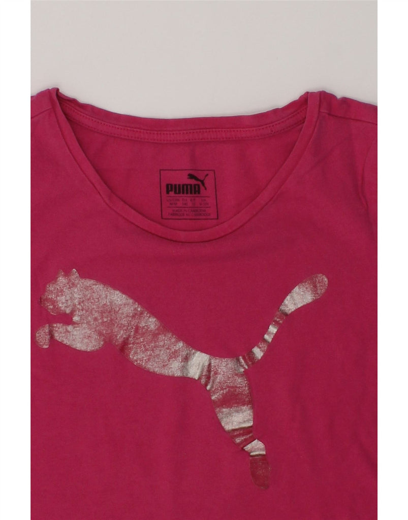 PUMA Girls Graphic T-Shirt Top 9-10 Years Pink | Vintage Puma | Thrift | Second-Hand Puma | Used Clothing | Messina Hembry 