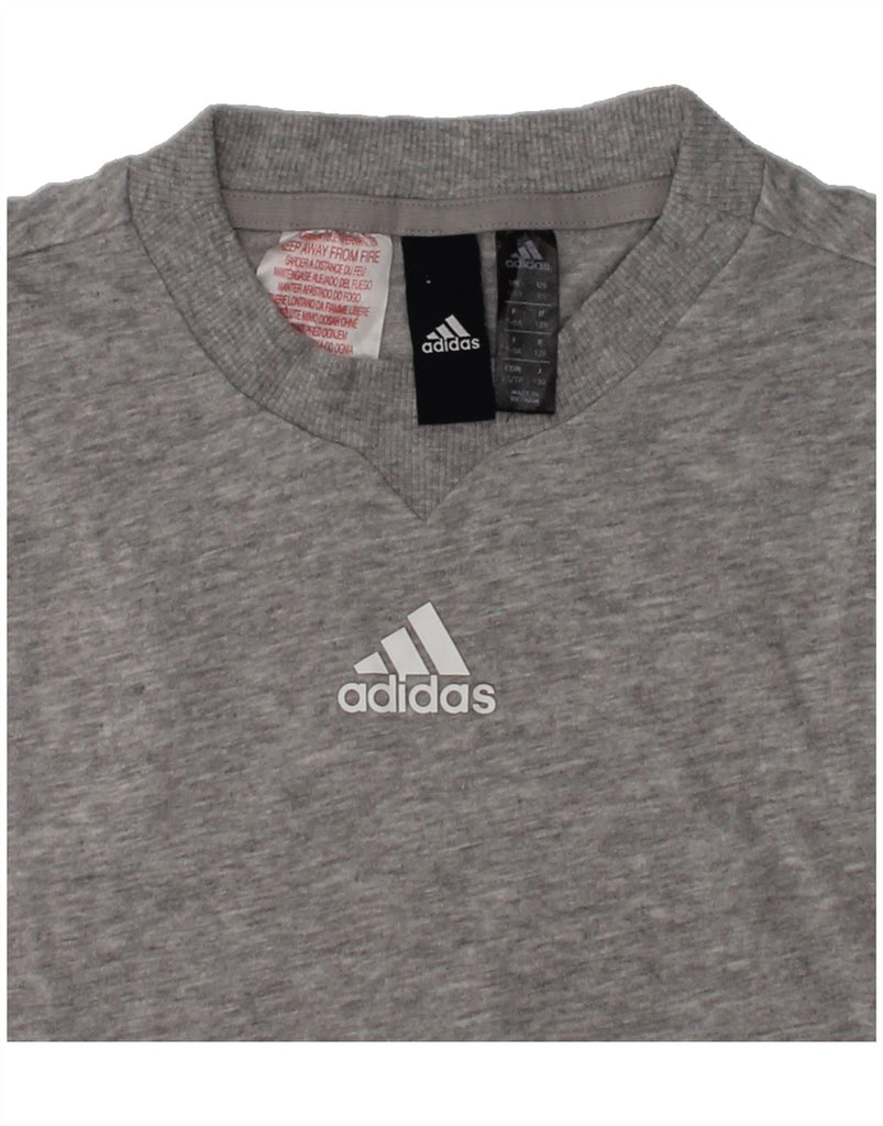 ADIDAS Girls Graphic Vest Top 7-8 Years Grey Polyester | Vintage Adidas | Thrift | Second-Hand Adidas | Used Clothing | Messina Hembry 