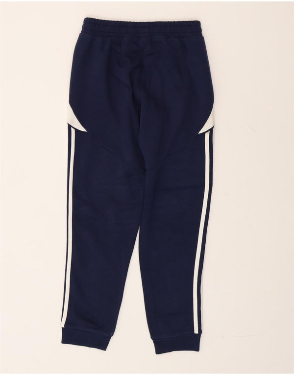 Adidas Boys Tracksuit Trousers Joggers 11-12 Years Navy Blue Colourblock