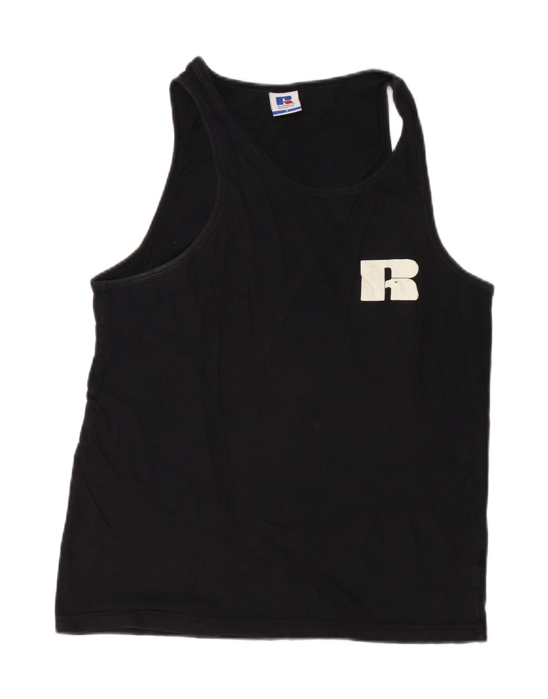 RUSSELL ATHLETIC Mens Graphic Vest Top Small Black Cotton