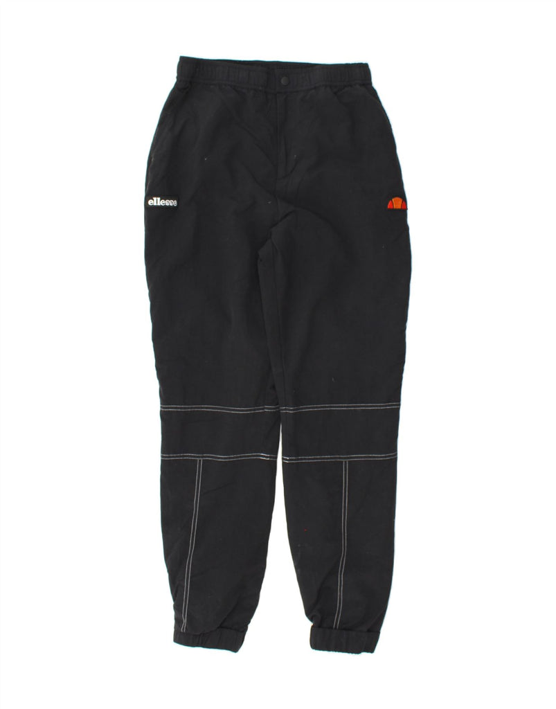 ELLESSE Womens Tracksuit Trousers Joggers UK 12 Medium Black Nylon Vintage Ellesse and Second-Hand Ellesse from Messina Hembry 