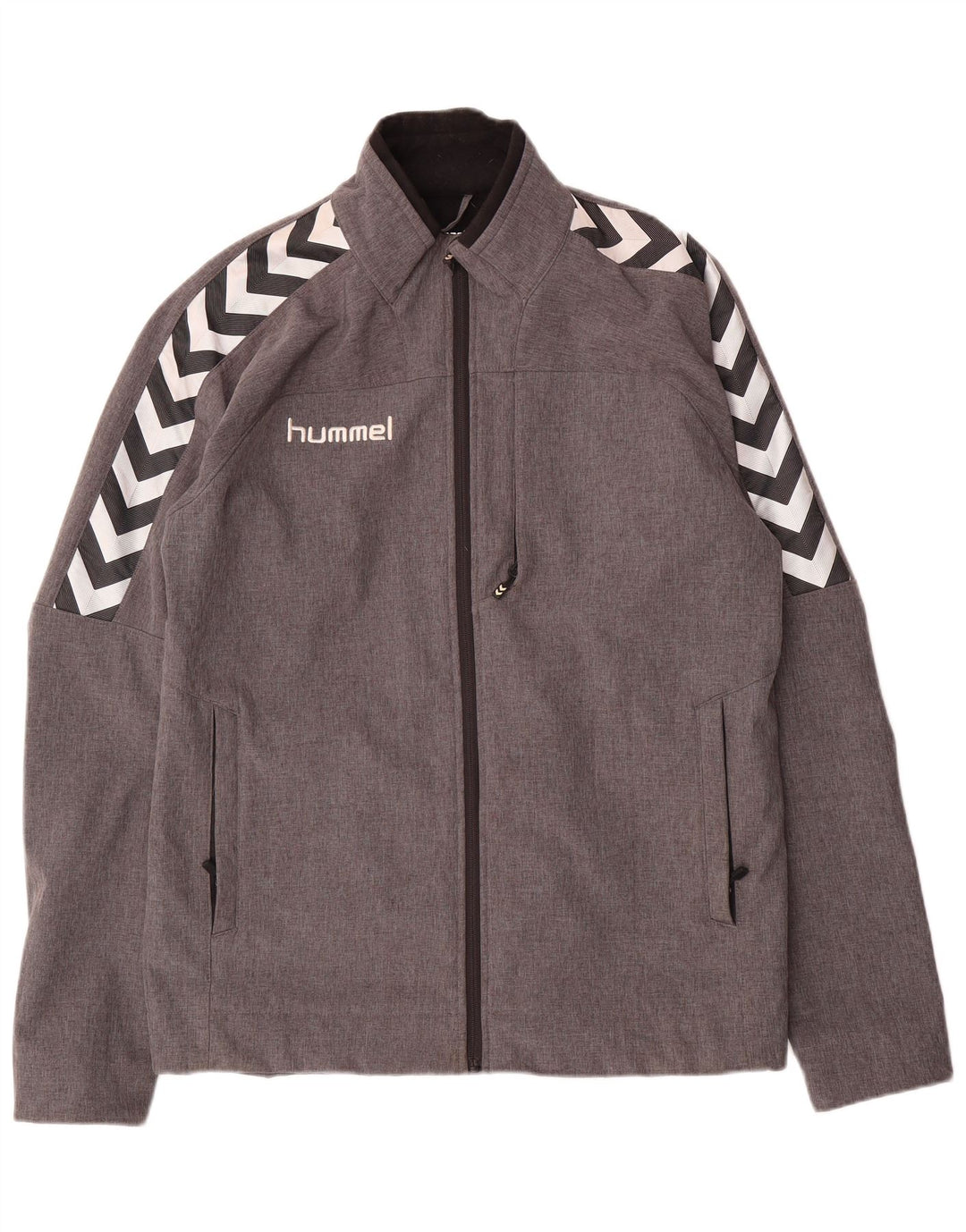 Hummel Mens Graphic Windbreaker Jacket UK 40 Large Grey Polyester