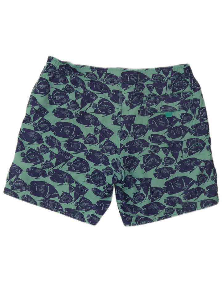 Boden Mens Graphic Swimming Shorts Large Blue