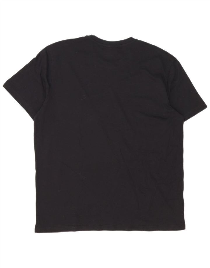 KAPPA Mens Graphic T-Shirt Top 2XL Black Cotton