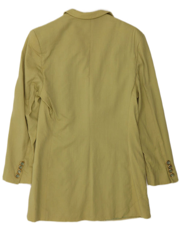 Vintage Womens 4 Button Blazer Jacket IT 44 Medium Khaki Viscose