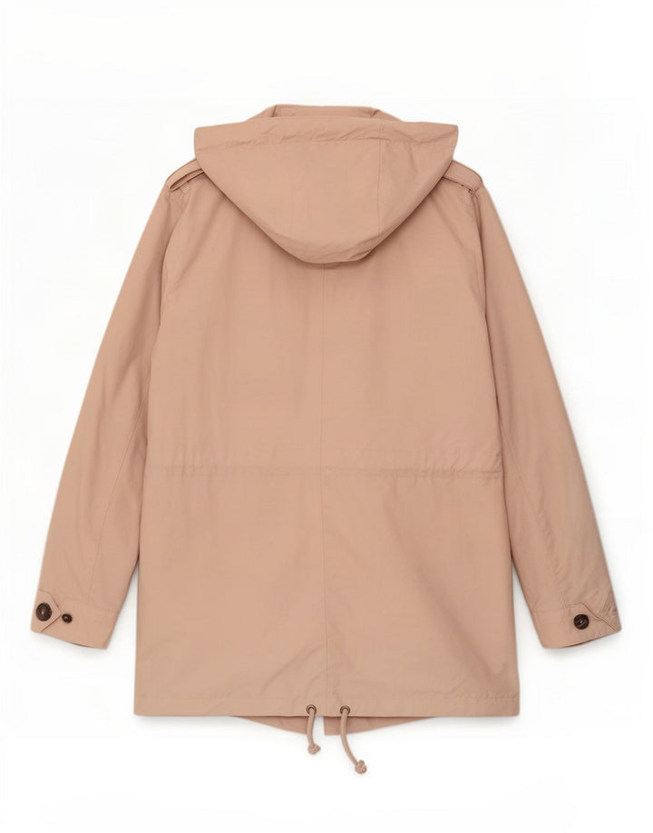 Marks & Spencer Womens Hooded Military Parka Jacket UK 12 Medium Pink