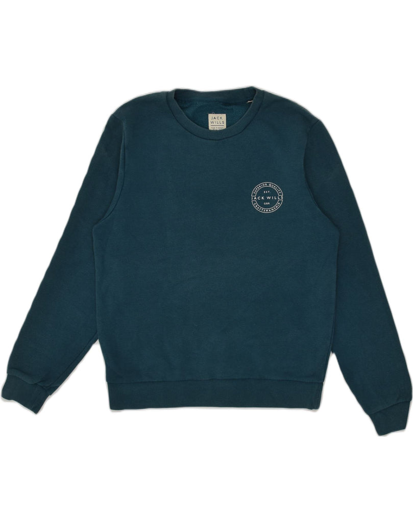 JACK WILLS Mens Sweatshirt Jumper Medium Green Cotton | Vintage Jack Wills | Thrift | Second-Hand Jack Wills | Used Clothing | Messina Hembry 