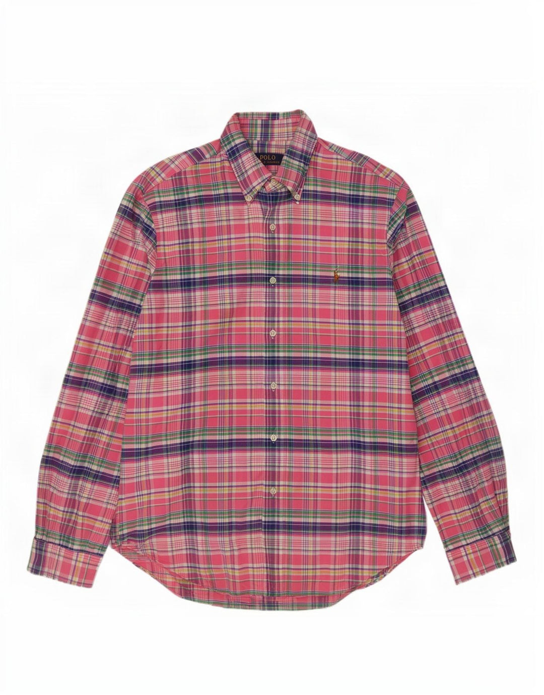 Polo Ralph Lauren Mens Shirt Large Pink Check Cotton