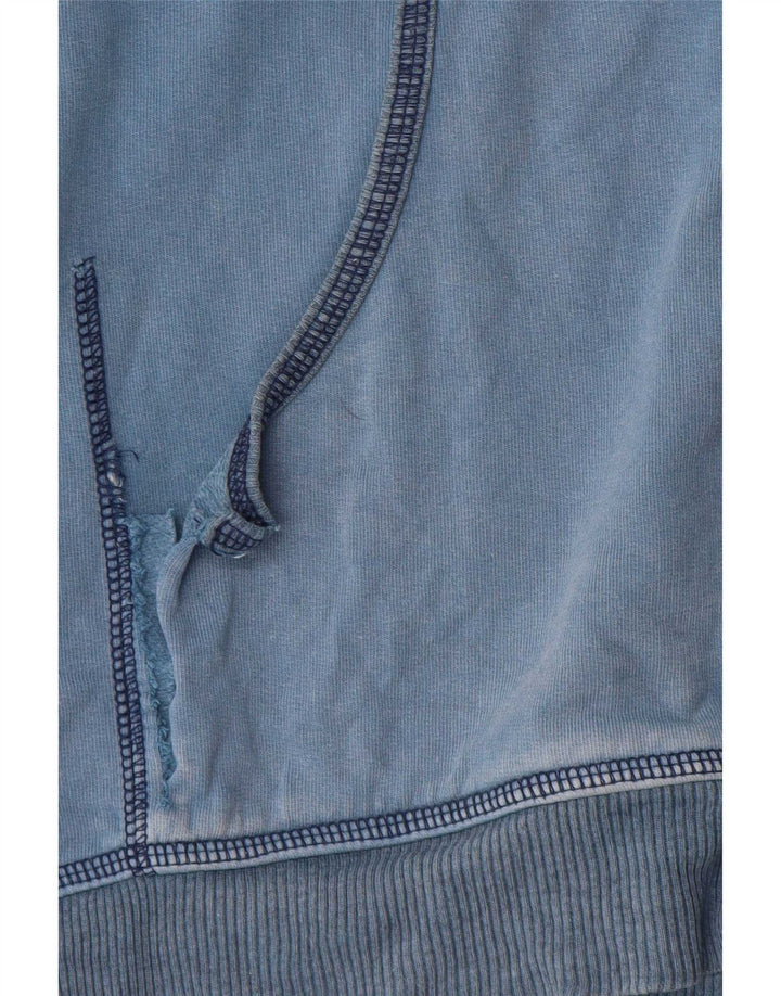 Lee Womens Zip Hoodie Sweater UK 14 Medium Blue Cotton