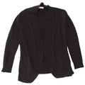 Zara Womens Open Cardigan Sweater UK 14 Large Black Cotton