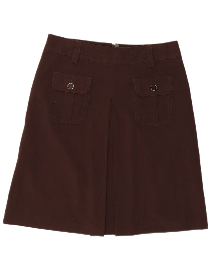 Marks & Spencer Womens A-Line Skirt UK 14 Large W34 Brown Polyester