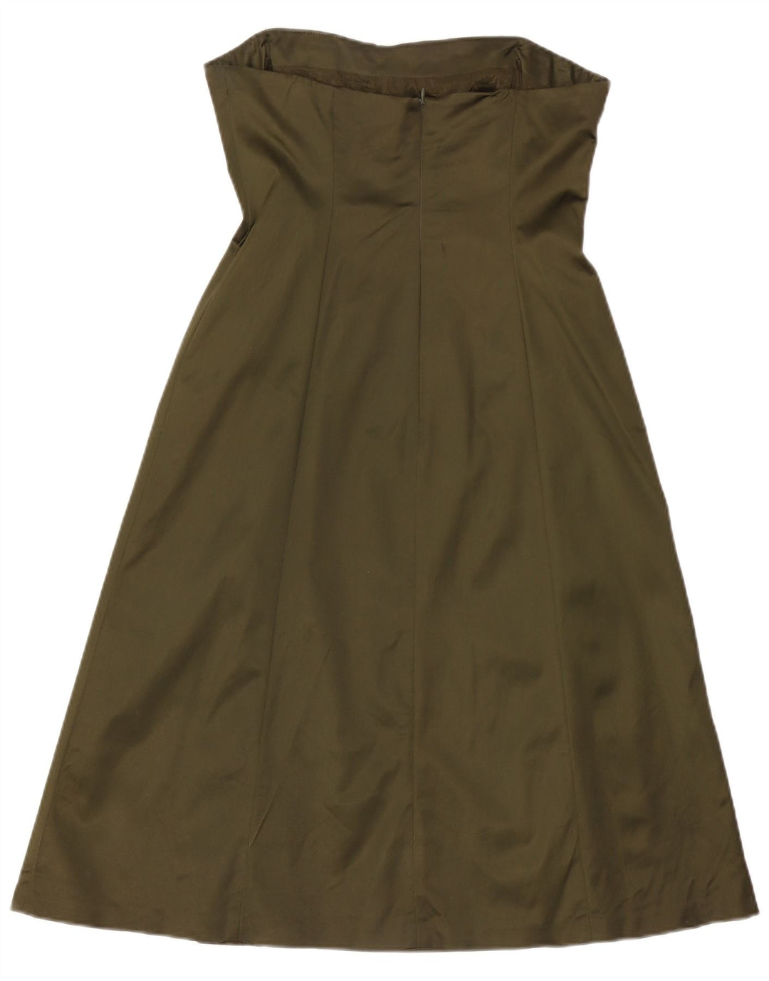 Coast Womens Strapless Dress UK 12 Medium Khaki Acetate