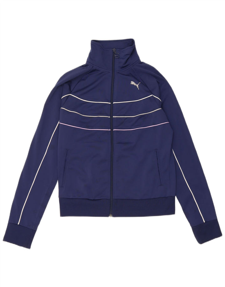 Puma Womens Tracksuit Top Jacket UK 12 Medium Navy Blue