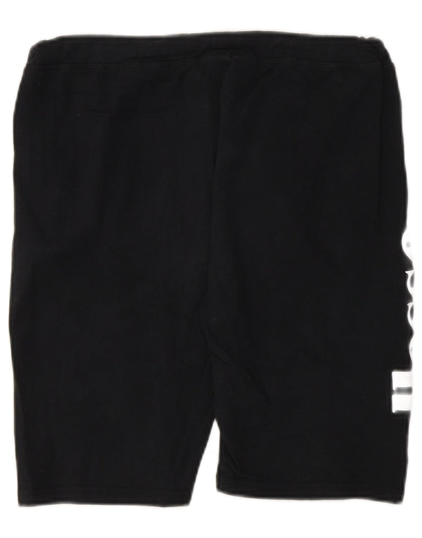 Ellesse Womens Graphic Sport Shorts UK 12 Medium Black Cotton