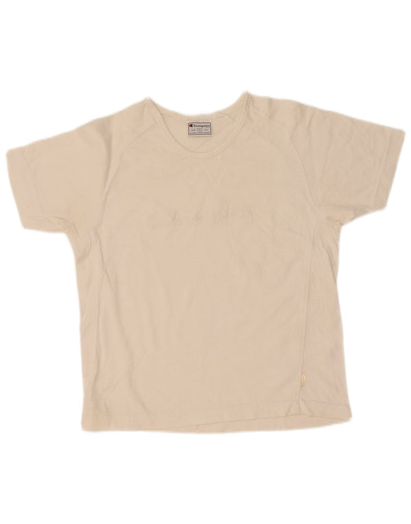 Champion Womens Graphic T-Shirt Top UK 10 Small White Cotton