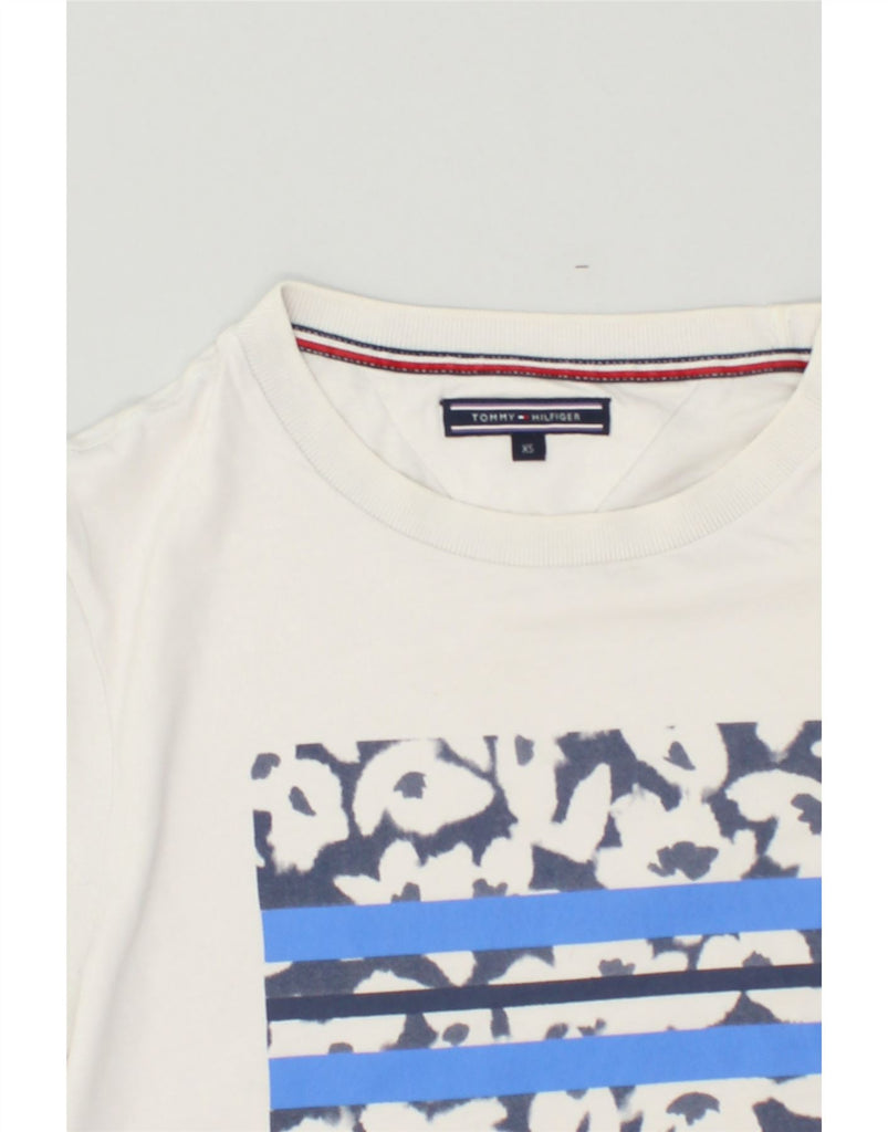 TOMMY HILFIGER Mens Graphic T-Shirt Top XS White | Vintage Tommy Hilfiger | Thrift | Second-Hand Tommy Hilfiger | Used Clothing | Messina Hembry 