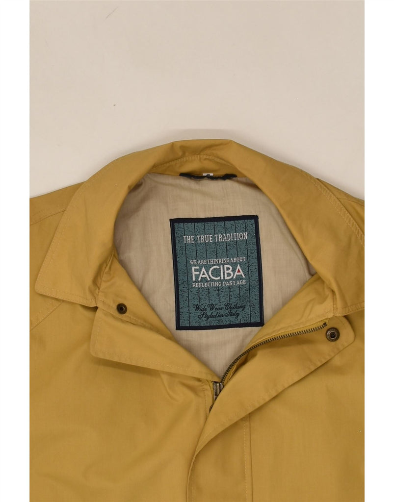 FACIBA Mens Loose Fit Overcoat IT 48 Medium Yellow | Vintage Faciba | Thrift | Second-Hand Faciba | Used Clothing | Messina Hembry 