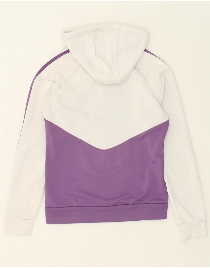 ADIDAS Womens Zip Hoodie Sweater UK 12 Medium Purple Colourblock Polyester Vintage Adidas and Second-Hand Adidas from Messina Hembry 