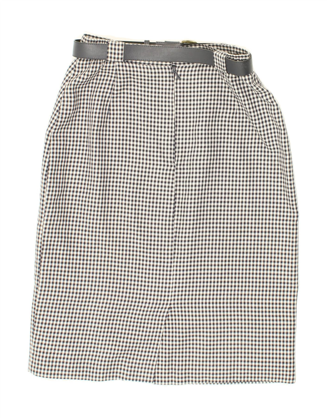 VINTAGE Womens Straight Skirt UK 14 Medium W28  Grey Check Vintage Vintage and Second-Hand Vintage from Messina Hembry 