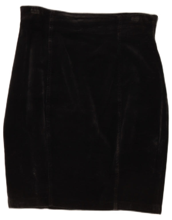 Trussardi Womens Velvet Pencil Skirt IT 46 Large W32 Black Cotton