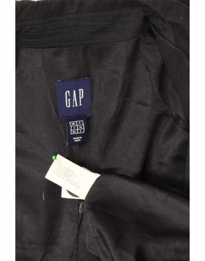 Gap Womens 1 Button Blazer Jacket UK 6 XS Black Cotton