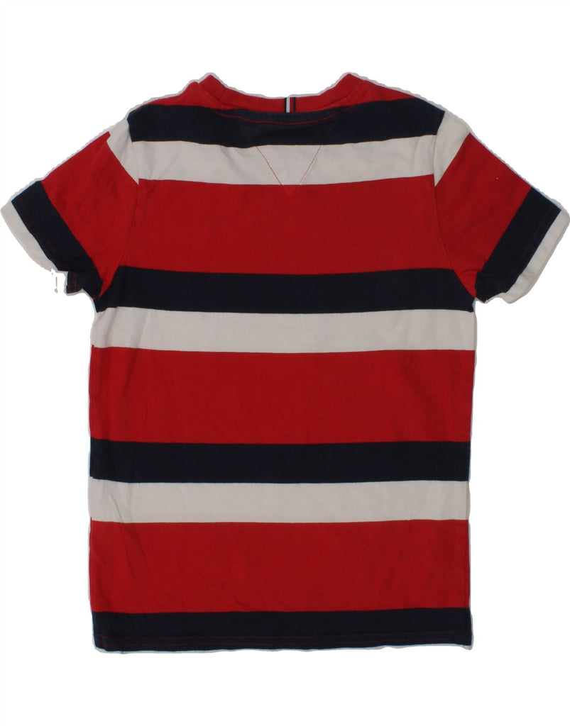 TOMMY HILFIGER Boys Graphic T-Shirt Top 7-8 Years Red Striped Cotton | Vintage Tommy Hilfiger | Thrift | Second-Hand Tommy Hilfiger | Used Clothing | Messina Hembry 