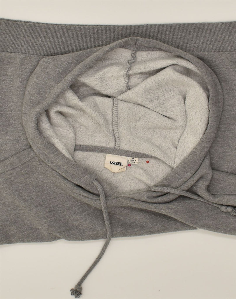 VANS Womens Crop Hoodie Jumper UK 10 Small Grey Cotton | Vintage Vans | Thrift | Second-Hand Vans | Used Clothing | Messina Hembry 