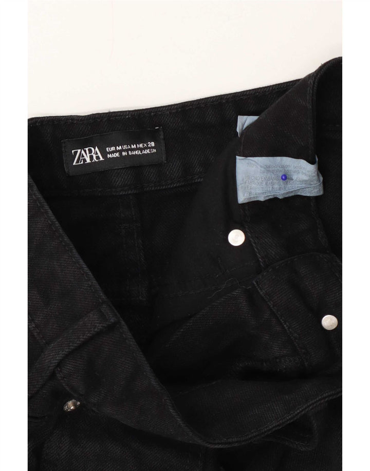 Zara Womens Mini Denim Skirt Medium W28 Black Cotton