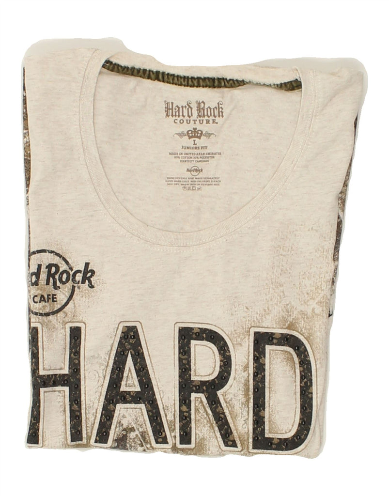 HARD ROCK CAFE Womens Hamburg Graphic T-Shirt Top UK 16 Large Grey Cotton | Vintage Hard Rock Cafe | Thrift | Second-Hand Hard Rock Cafe | Used Clothing | Messina Hembry 