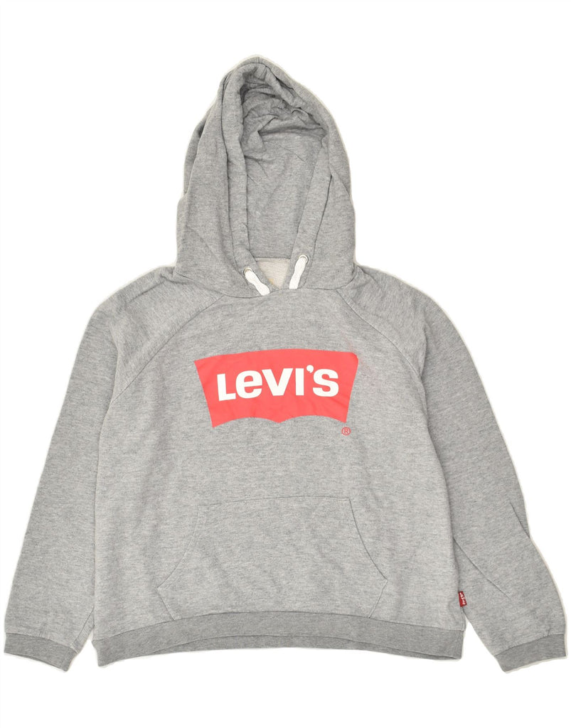 LEVI'S Girls Graphic Hoodie Jumper 15-16 Years Grey Cotton | Vintage Levi's | Thrift | Second-Hand Levi's | Used Clothing | Messina Hembry 
