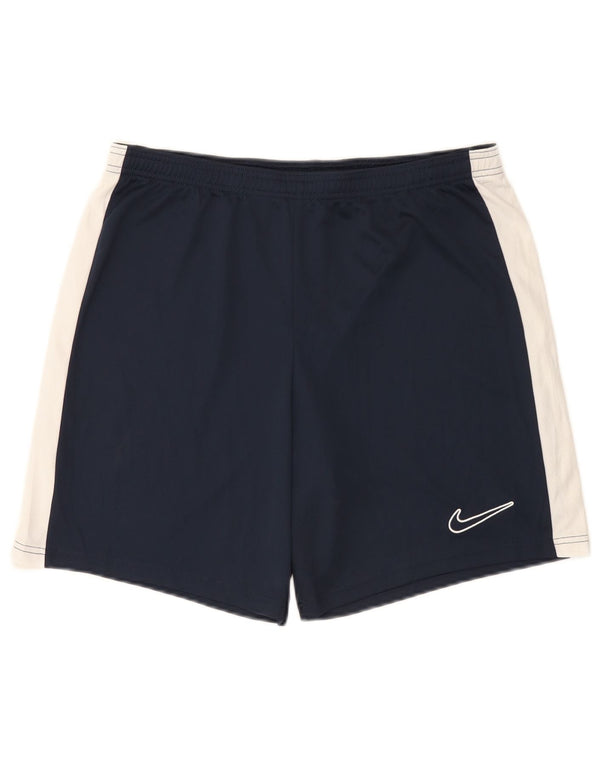 Nike Mens Dri Fit Slim Sport Shorts Large Navy Blue Colourblock Polyester