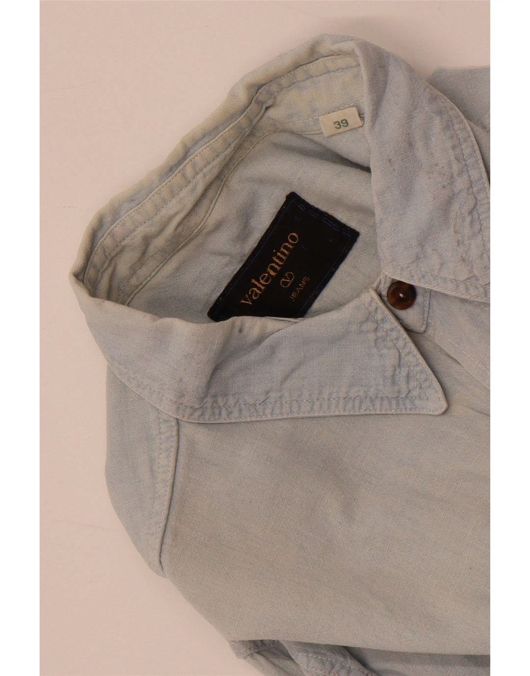 Valentino Mens Shirt Size 39 Medium Blue