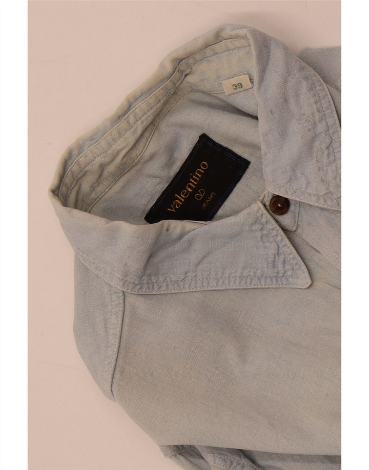Valentino Mens Shirt Size 39 Medium Blue